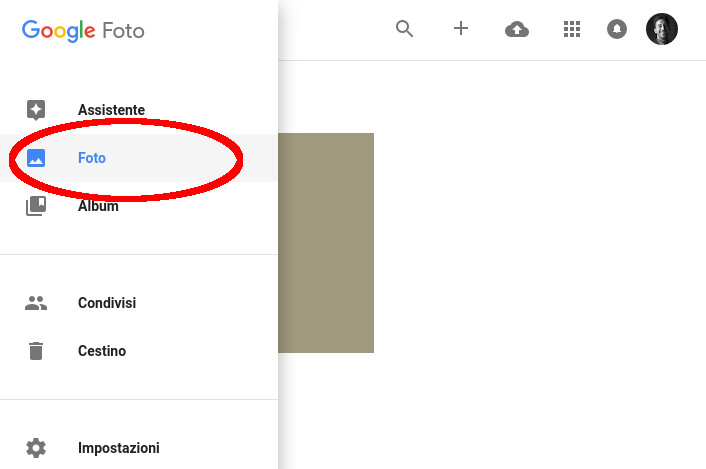 Google Photo: seleziona elenco foto