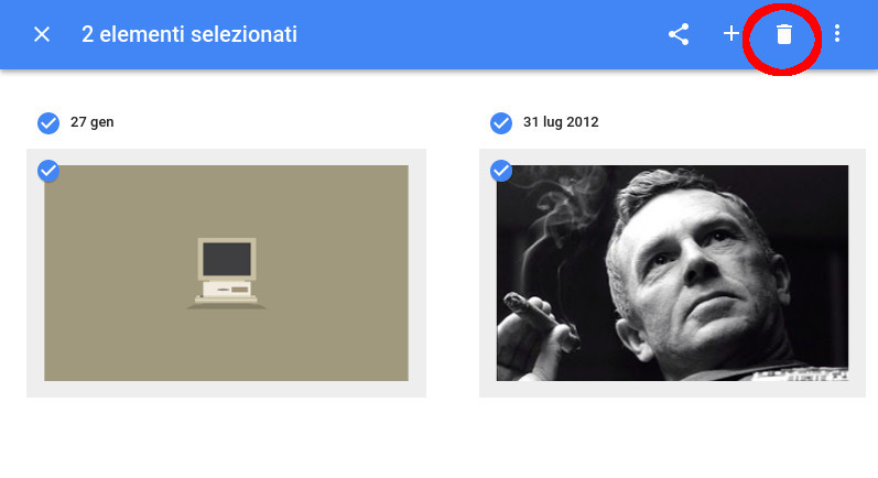 Google Photo: elimina foto