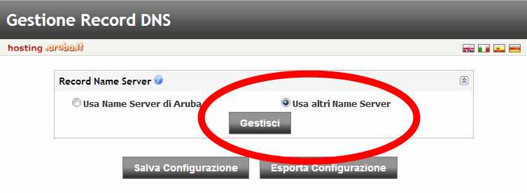 Usa altri Name Server