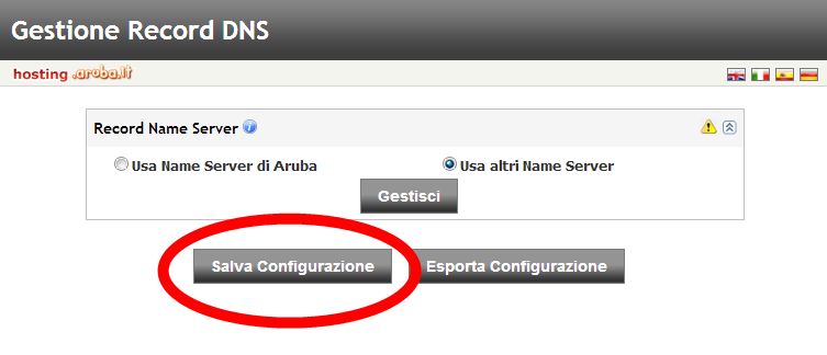 Salva configurazione