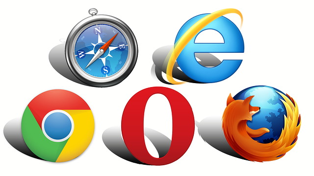 Elenco dei browser più usati, da sinistra: Chrome, Firefox, Opera, Safari, Internet Explorer